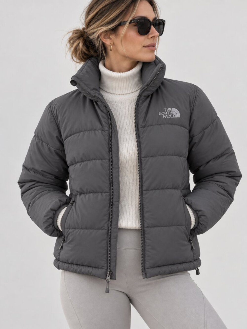 THE NORTH FACE | Charcoal Grey Puffer Jacket – Women’s Small